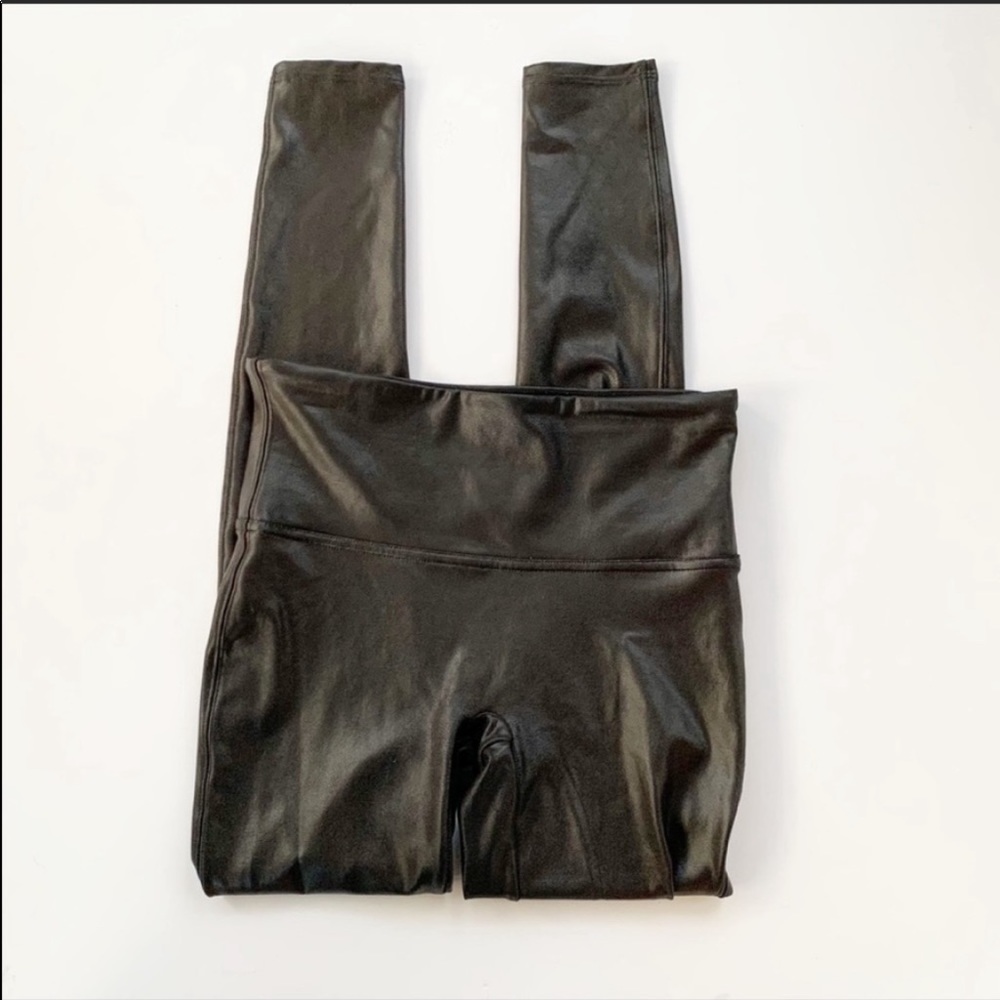 SPANX Faux Leather High Waisted Leggings Black S - Picture 7 of 12